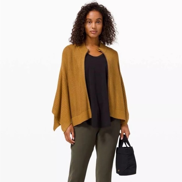 Lululemon womens brown forward flow cape poncho full zip XS/S - Picture 1 of 8